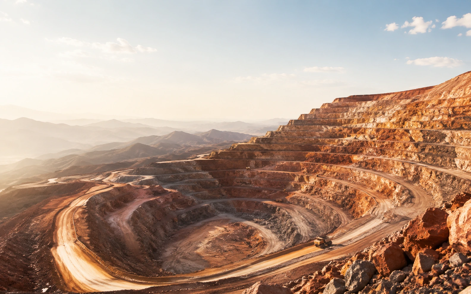 Copper mining and raw copper